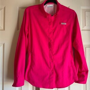 NWOT Women's Pink PFG Long Sleeve Shirt Outdoors Omni-Shade Sun Vented